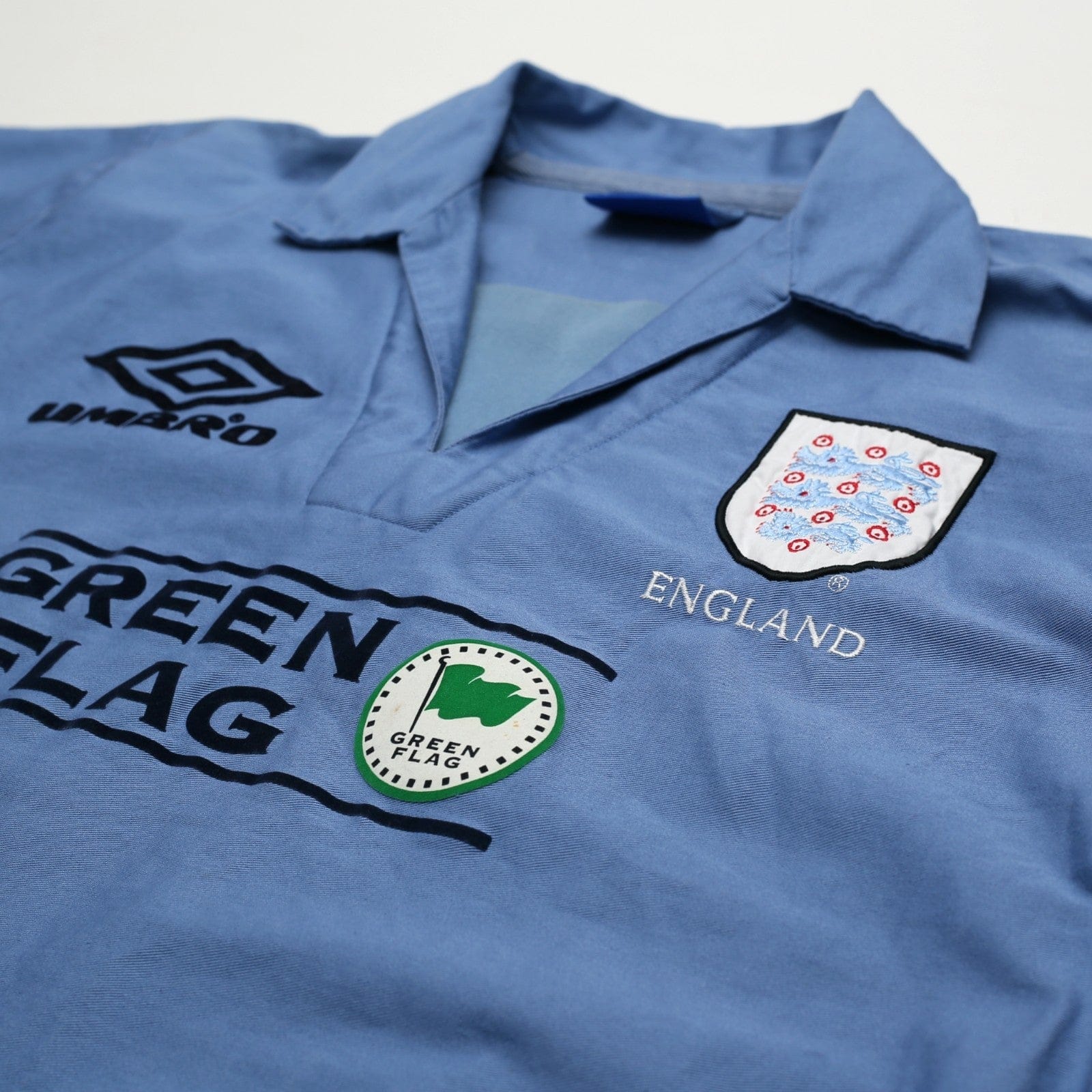 1998/99 England Vintage Green Flag Umbro Football Training Drill Top (L)