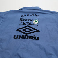 1998/99 England Vintage Green Flag Umbro Football Training Drill Top (L)