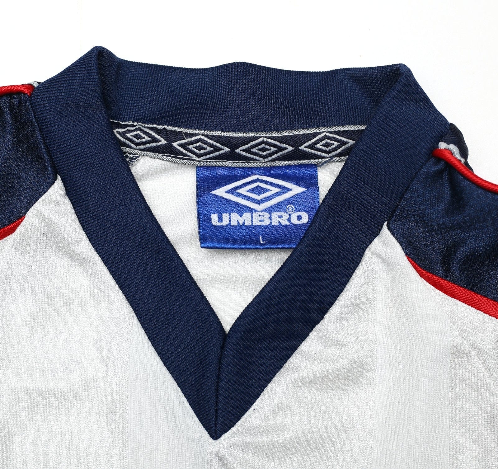 1998/99 ENGLAND Vintage Green Flag Umbro Football Training Shirt Top (L)