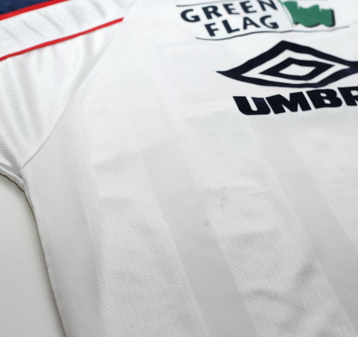 1998/99 ENGLAND Vintage Green Flag Umbro Football Training Shirt Top (L)