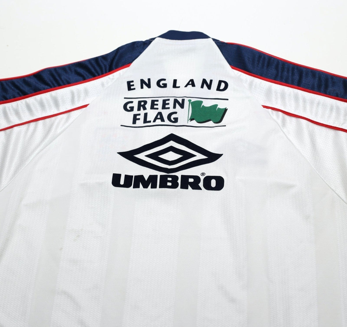 1998/99 ENGLAND Vintage Green Flag Umbro Football Training Shirt Top (L)