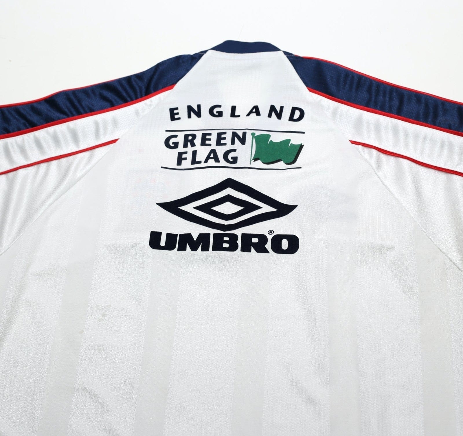 1998/99 ENGLAND Vintage Green Flag Umbro Football Training Shirt Top (L)