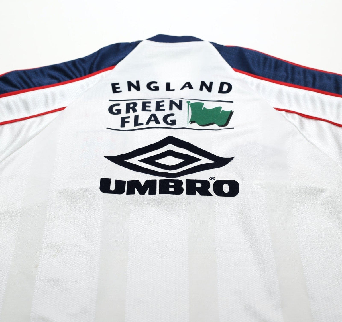 1998/99 ENGLAND Vintage Green Flag Umbro Football Training Shirt Top (L)