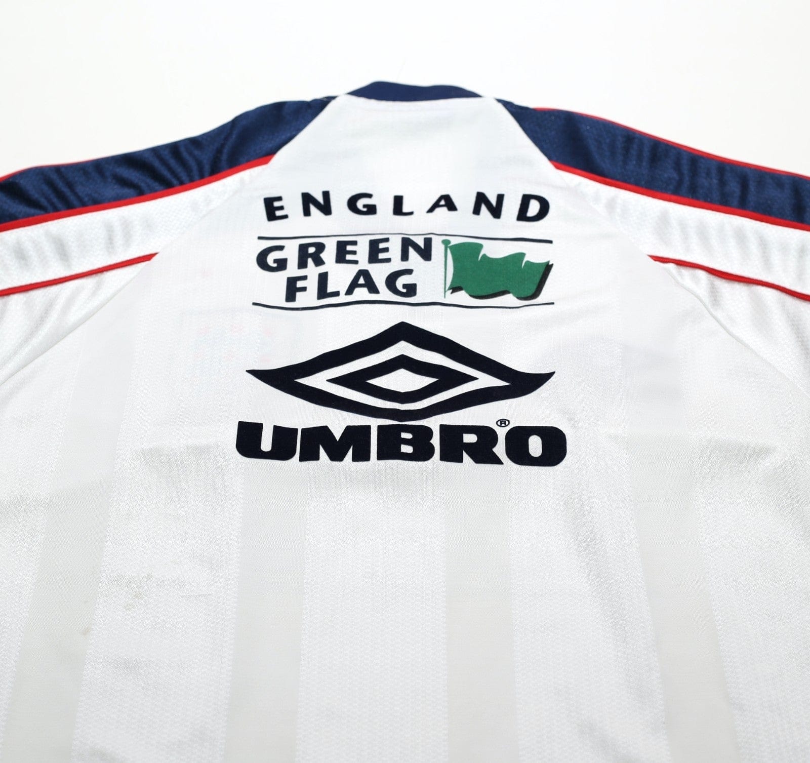 1998/99 ENGLAND Vintage Green Flag Umbro Football Training Shirt Top (L)