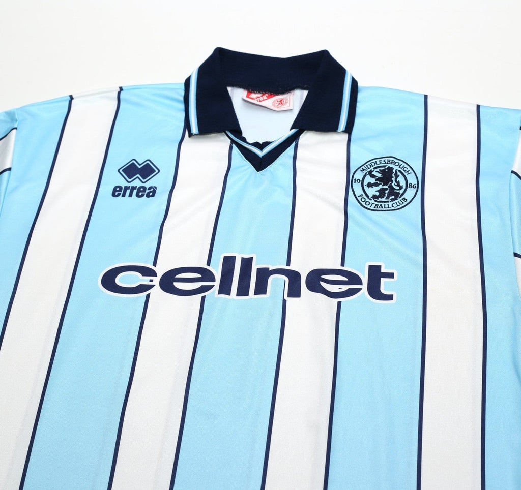 1998/99 GASCOIGNE #8 Middlesbrough Vintage Errea Away Football Shirt (XL)