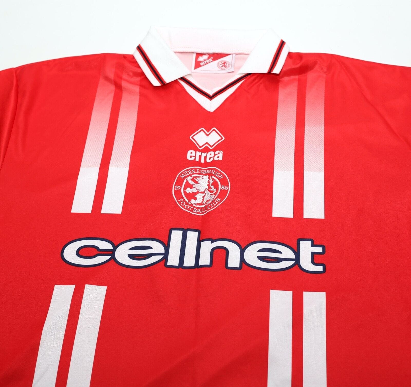 1998/99 GASCOIGNE #8 Middlesbrough Vintage Errea Home Football Shirt (L)