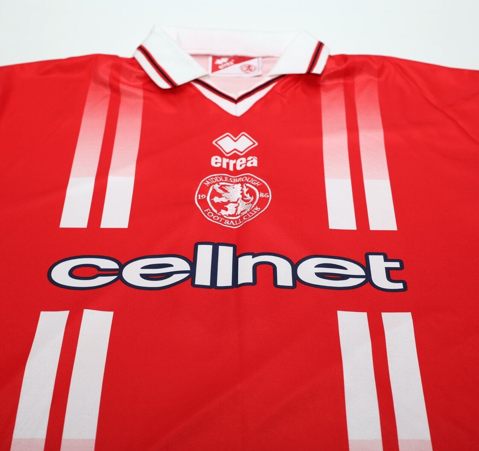 1998/99 GASCOIGNE #8 Middlesbrough Vintage Errea Home Football Shirt (L)