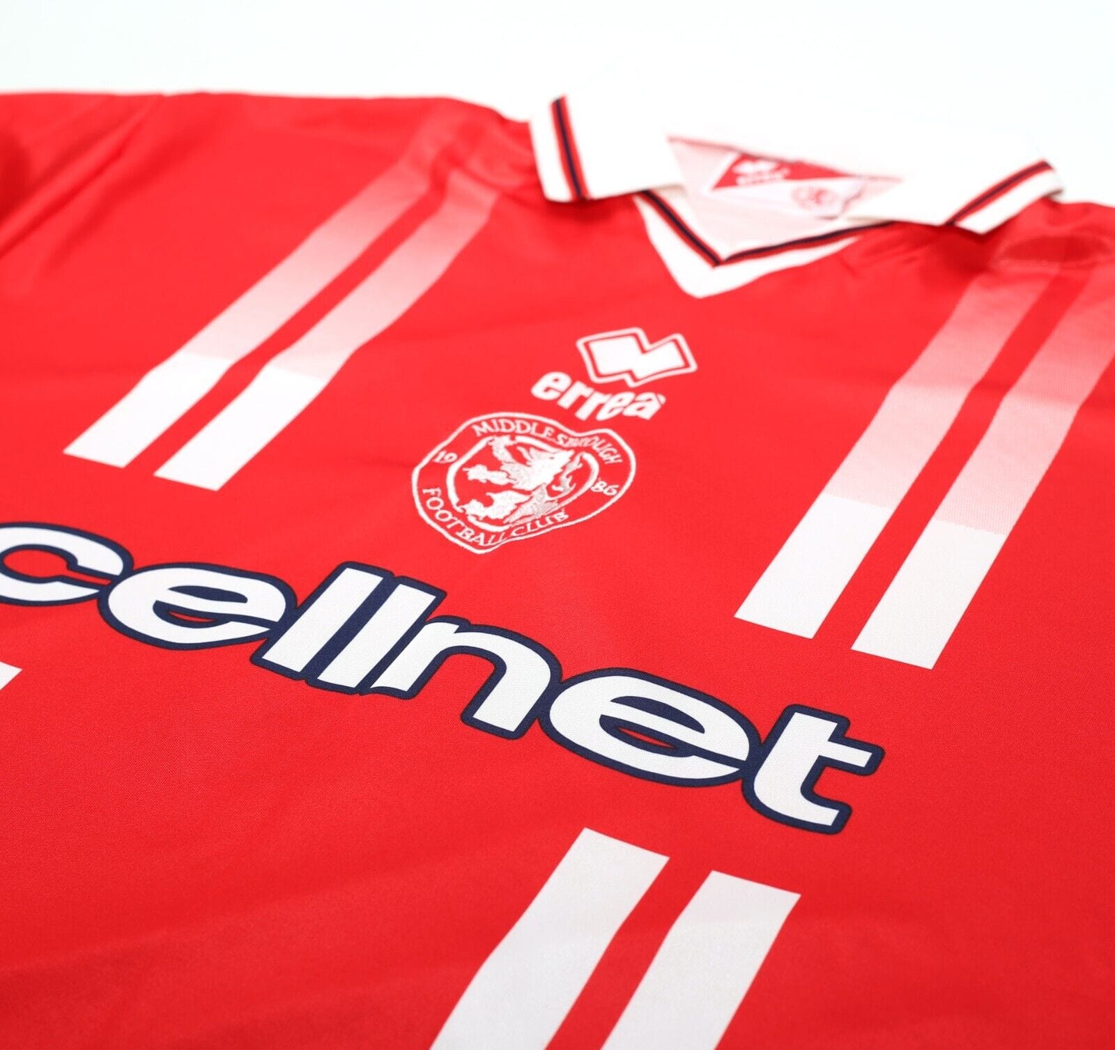 1998/99 GASCOIGNE #8 Middlesbrough Vintage Errea Home Football Shirt (L)