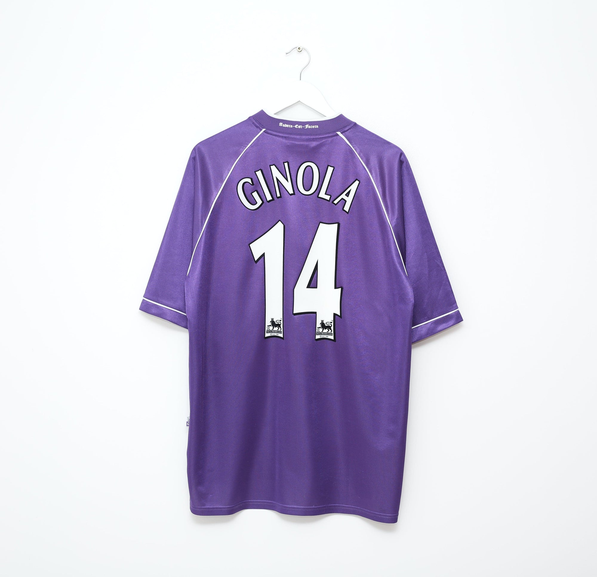 1998/99 GINOLA #14 Tottenham Hotspur Vintage PONY Away Football Shirt (L)