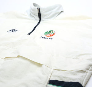 1998/99 IRELAND Vintage Umbro 1/4 Zip Football Training Jacket (L)