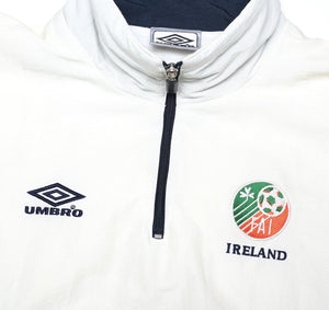 1998/99 IRELAND Vintage Umbro 1/4 Zip Football Training Jacket (L)