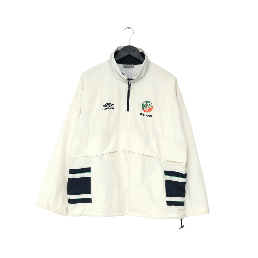 1998/99 IRELAND Vintage Umbro 1/4 Zip Football Training Jacket (L)