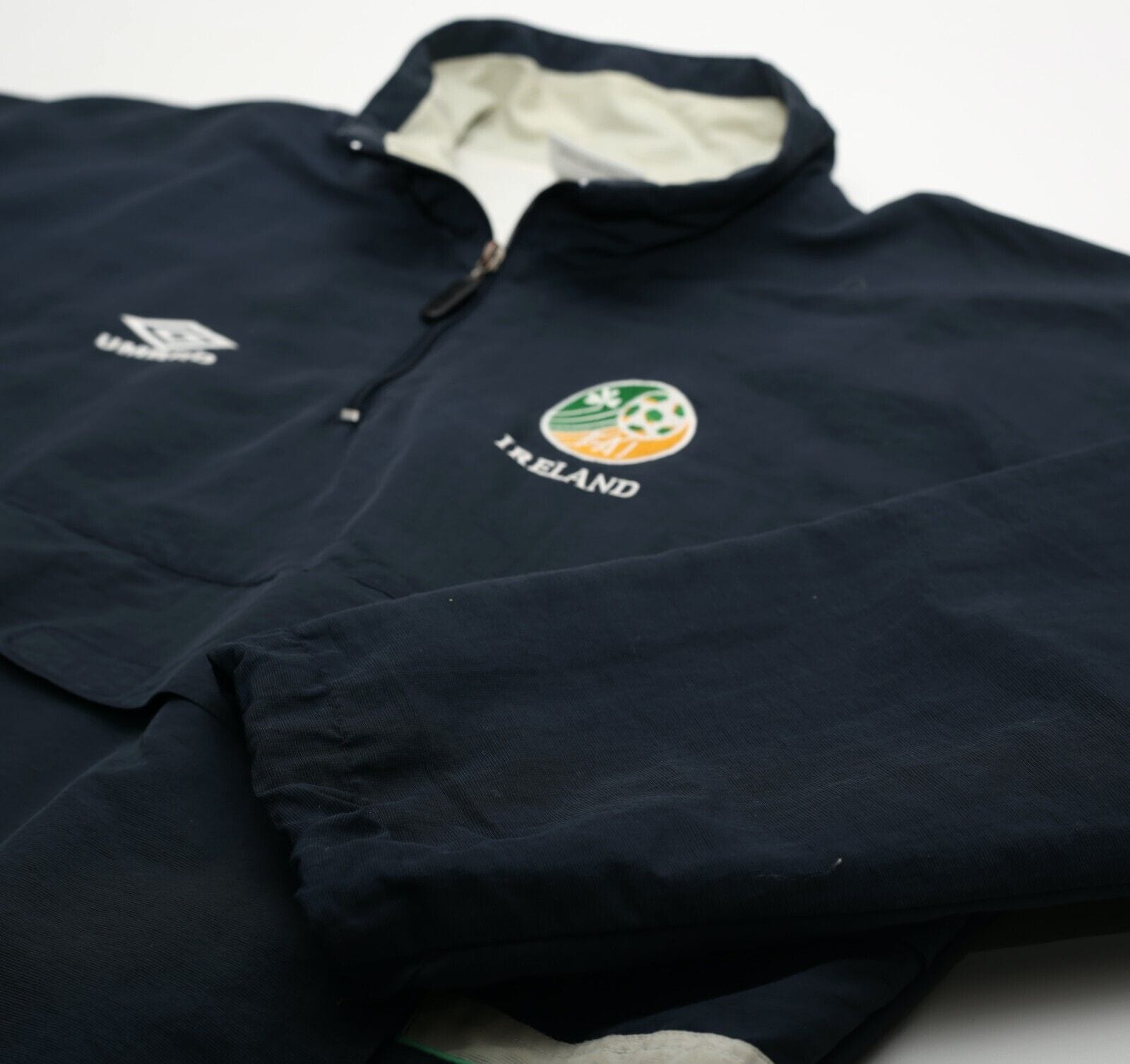 1998/99 IRELAND Vintage Umbro 1/4 Zip Football Training Jacket (L)