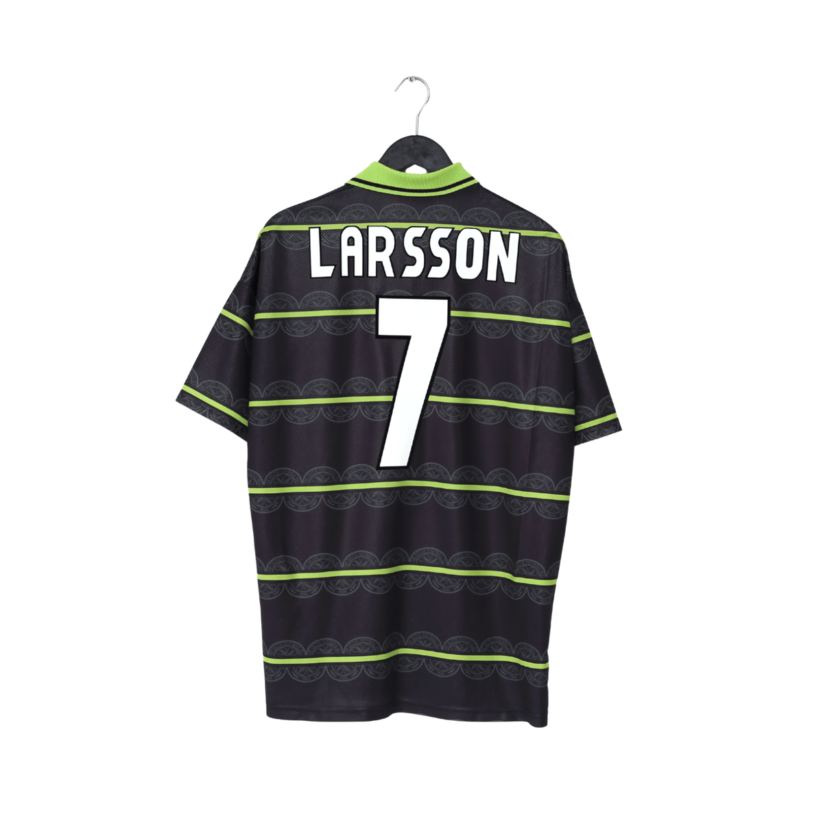 1998/99 LARSSON #7 Celtic Vintage Umbro Away Football Shirt (L)