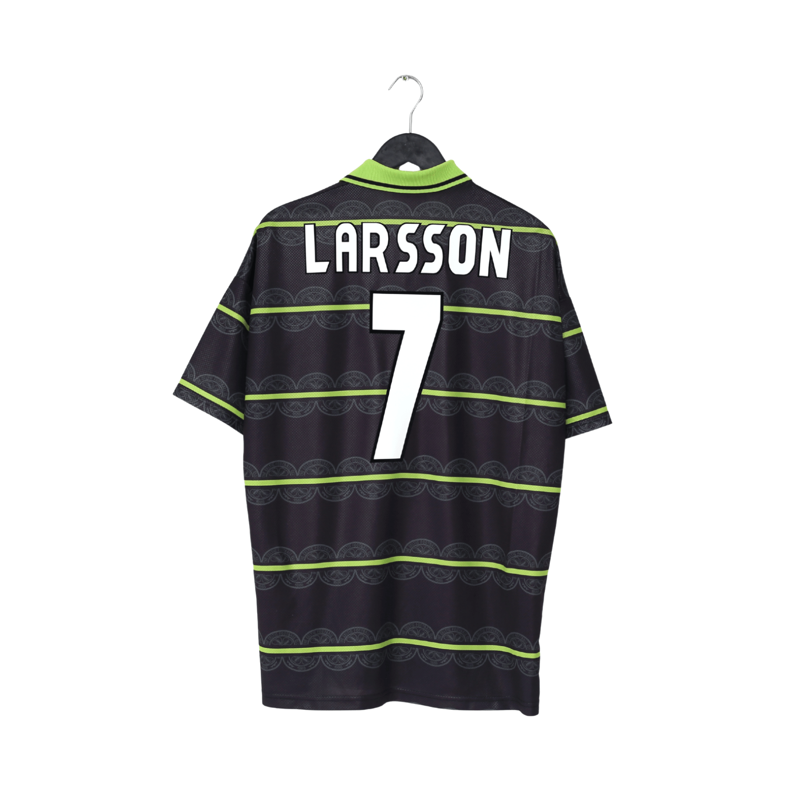 1998/99 LARSSON #7 Celtic Vintage Umbro Away Football Shirt (L)