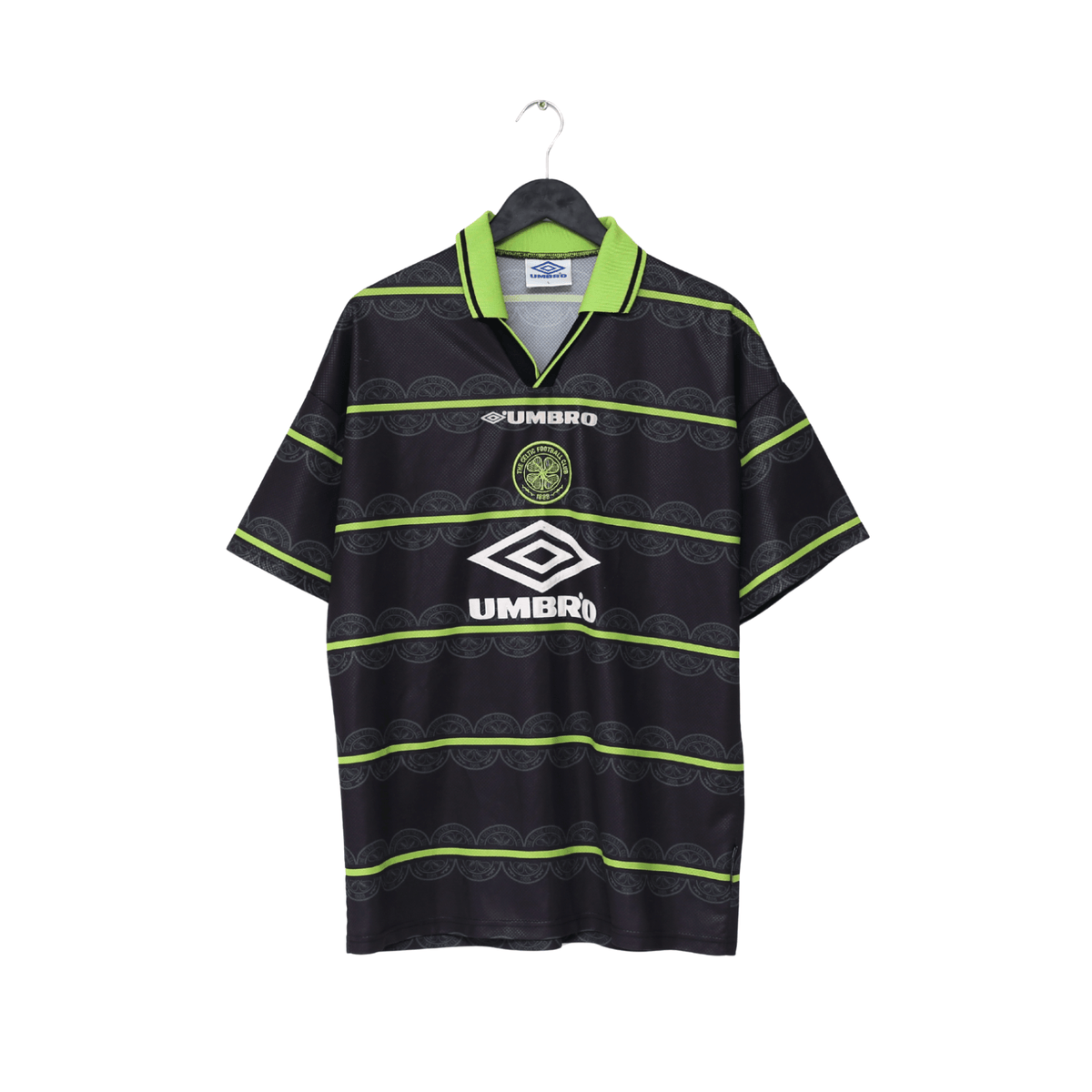1998/99 LARSSON #7 Celtic Vintage Umbro Away Football Shirt (L)