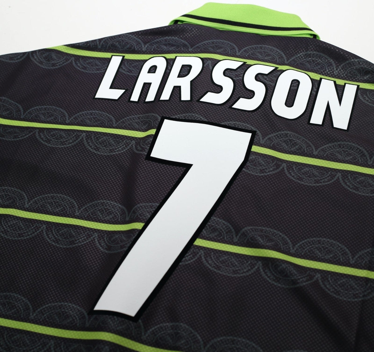 1998/99 LARSSON #7 Celtic Vintage Umbro Away Football Shirt (L)