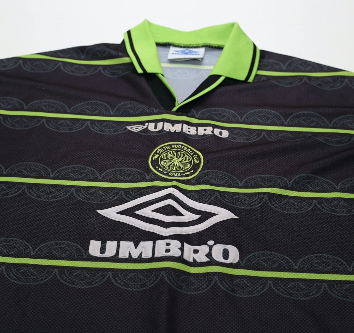 1998/99 LARSSON #7 Celtic Vintage Umbro Away Football Shirt (L)