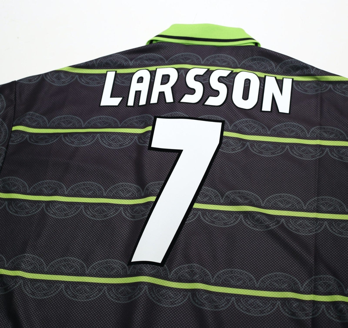 1998/99 LARSSON #7 Celtic Vintage Umbro Away Football Shirt (L)