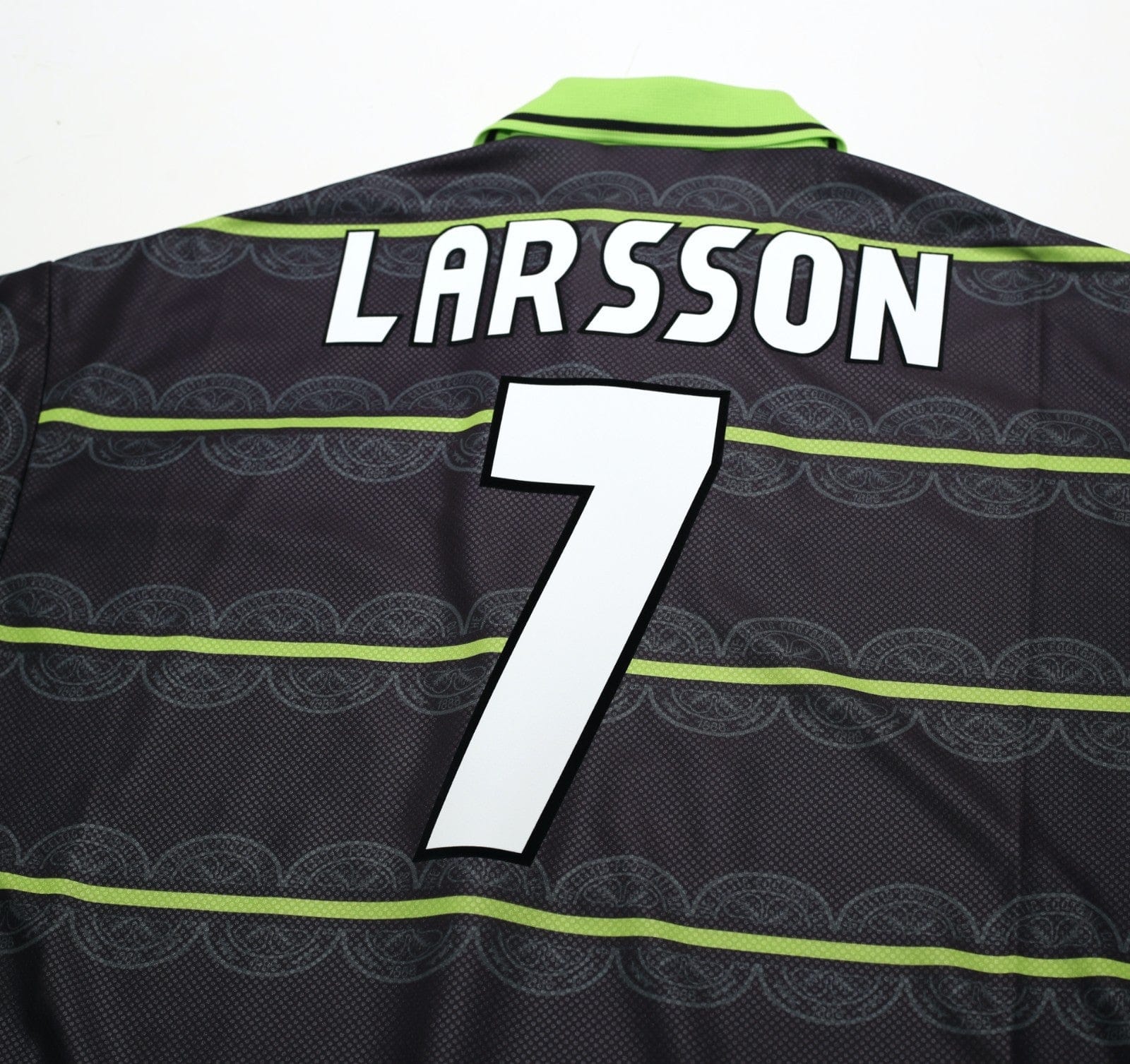 1998/99 LARSSON #7 Celtic Vintage Umbro Away Football Shirt (L)
