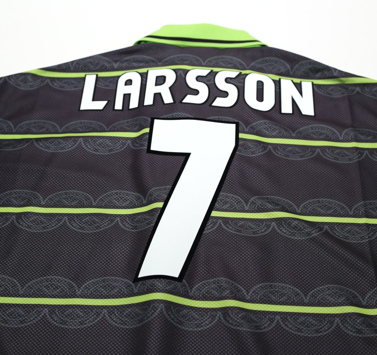 1998/99 LARSSON #7 Celtic Vintage Umbro Away Football Shirt (L)