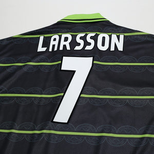 1998/99 Larsson #7 Celtic Vintage Umbro Away Football Shirt (L)