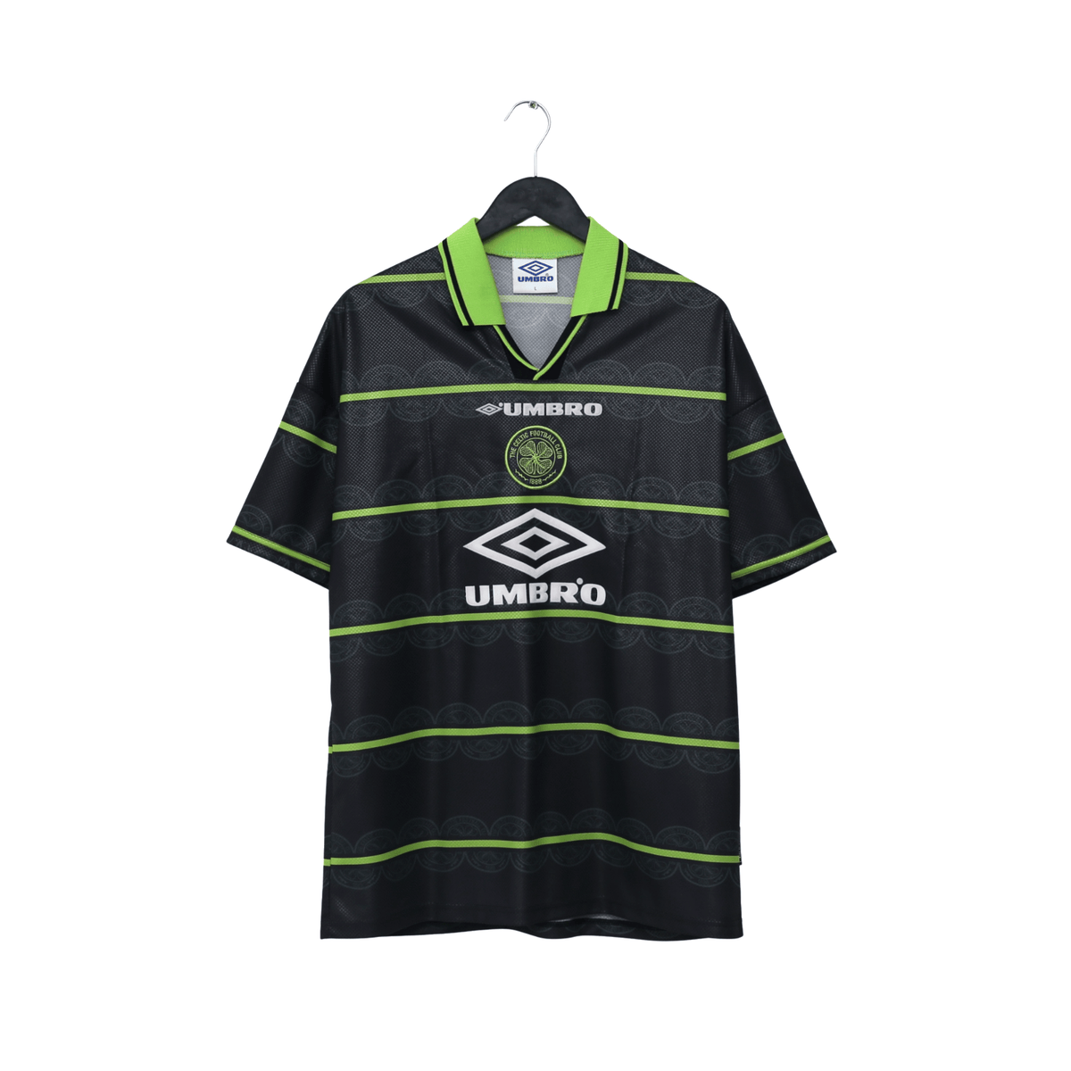 1998/99 Larsson #7 Celtic Vintage Umbro Away Football Shirt (L)