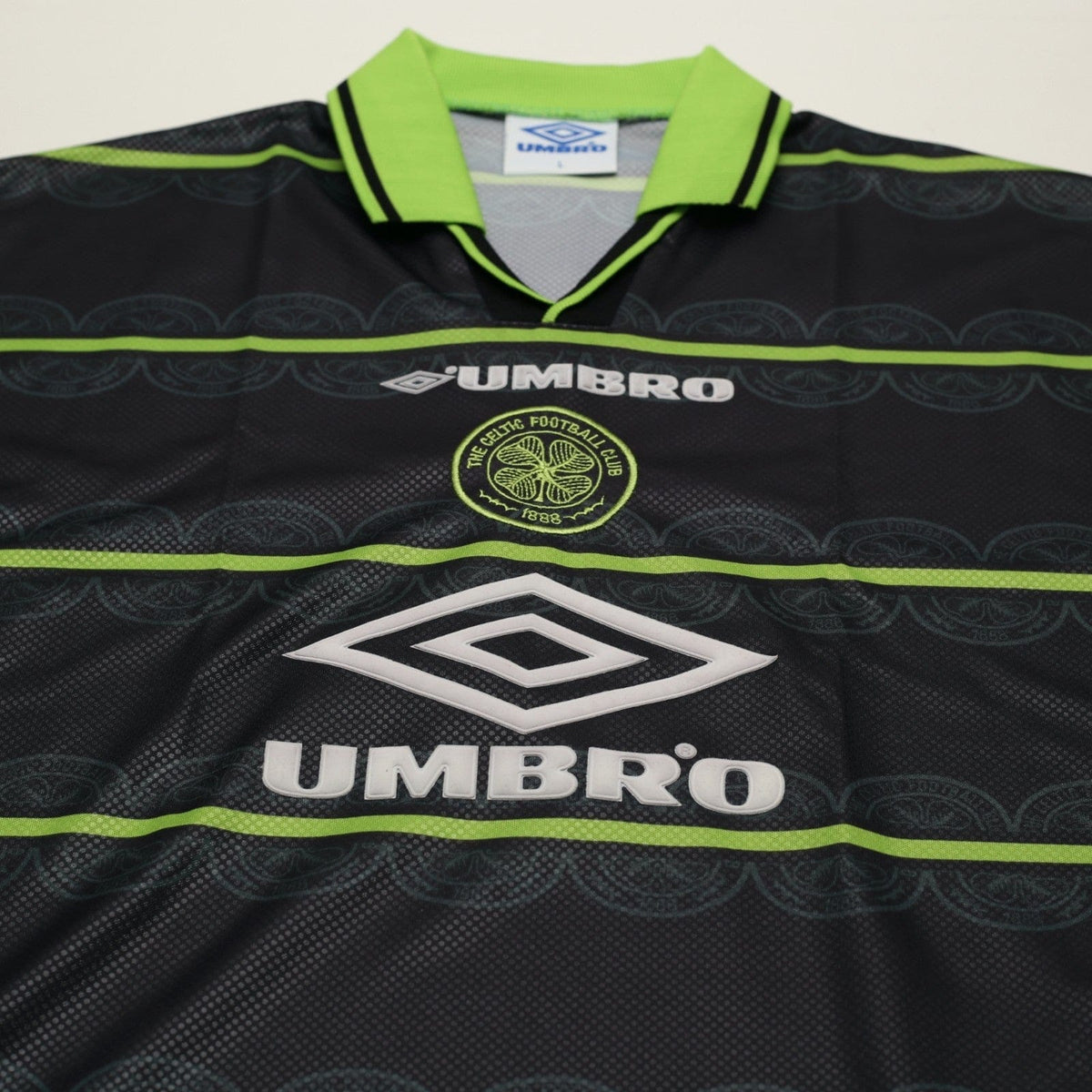1998/99 Larsson #7 Celtic Vintage Umbro Away Football Shirt (L)