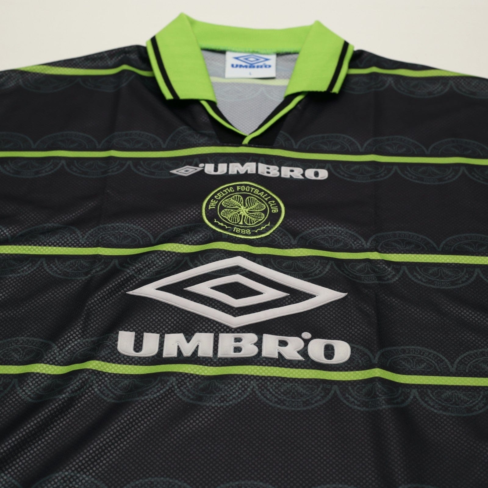 1998/99 Larsson #7 Celtic Vintage Umbro Away Football Shirt (L)