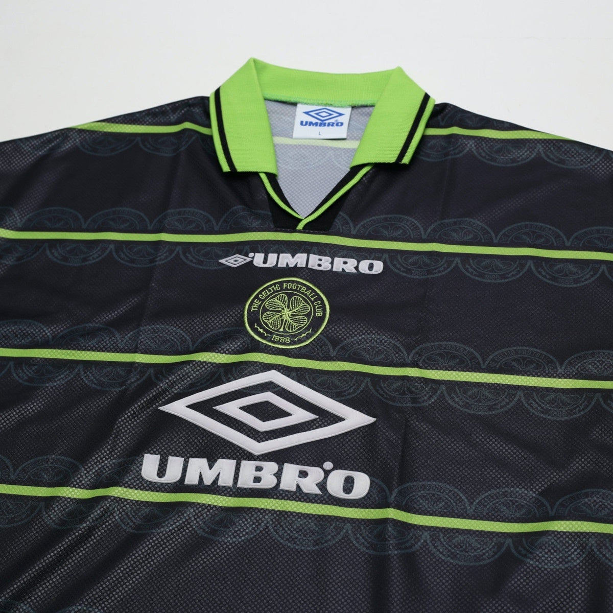 1998/99 Larsson #7 Celtic Vintage Umbro Away Football Shirt (L)