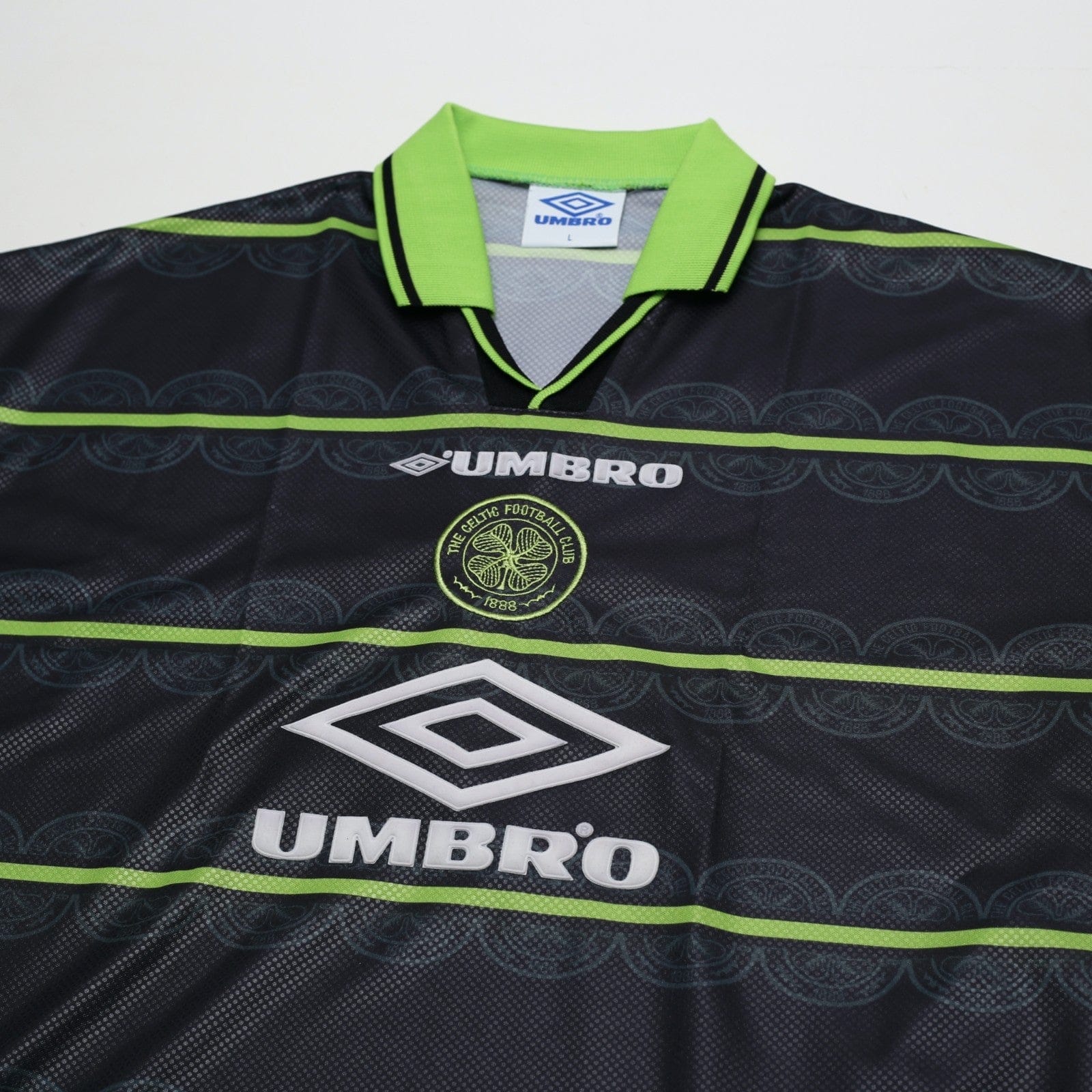 1998/99 Larsson #7 Celtic Vintage Umbro Away Football Shirt (L)