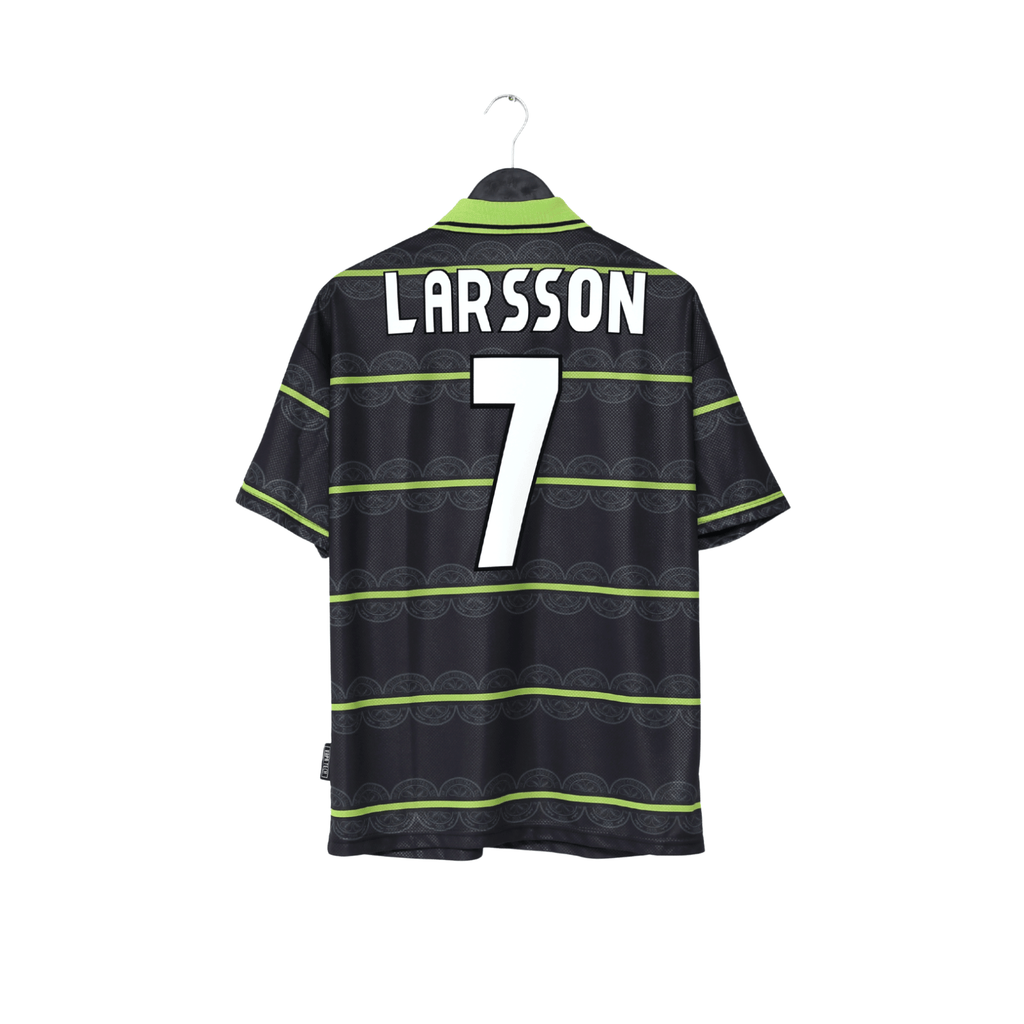 1998/99 LARSSON #7 Celtic Vintage Umbro Away Football Shirt (M)