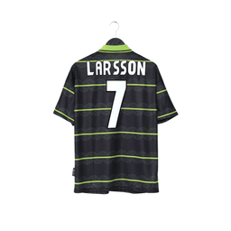 1998/99 LARSSON #7 Celtic Vintage Umbro Away Football Shirt (M)