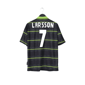 1998/99 LARSSON #7 Celtic Vintage Umbro Away Football Shirt (M)