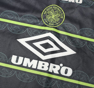 1998/99 LARSSON #7 Celtic Vintage Umbro Away Football Shirt (M)