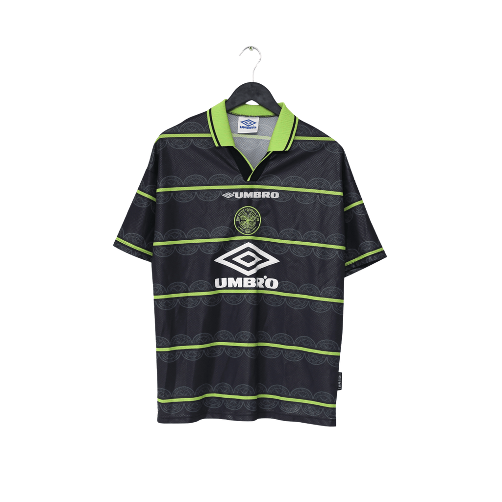1998/99 LARSSON #7 Celtic Vintage Umbro Away Football Shirt (M)