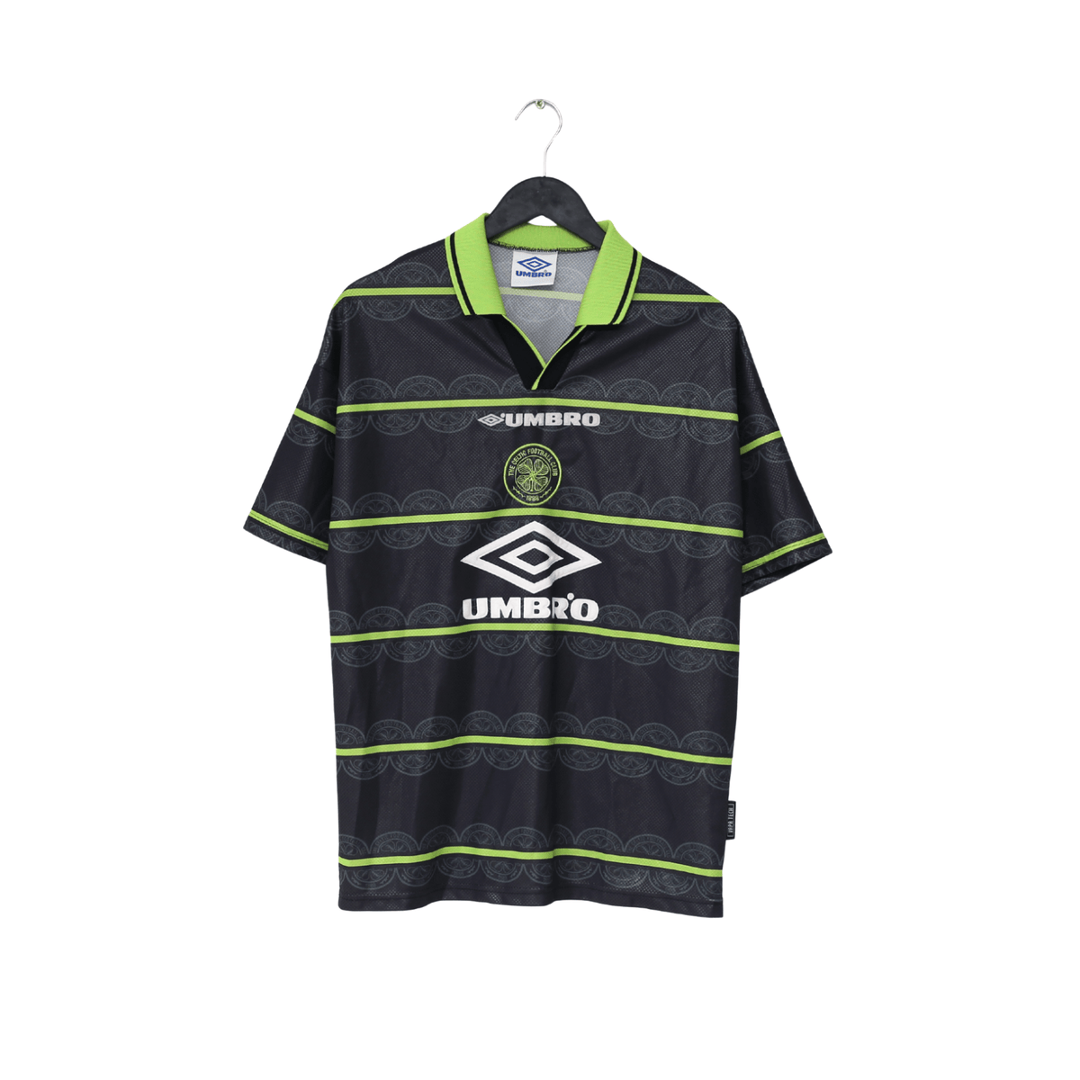 1998/99 LARSSON #7 Celtic Vintage Umbro Away Football Shirt (M)