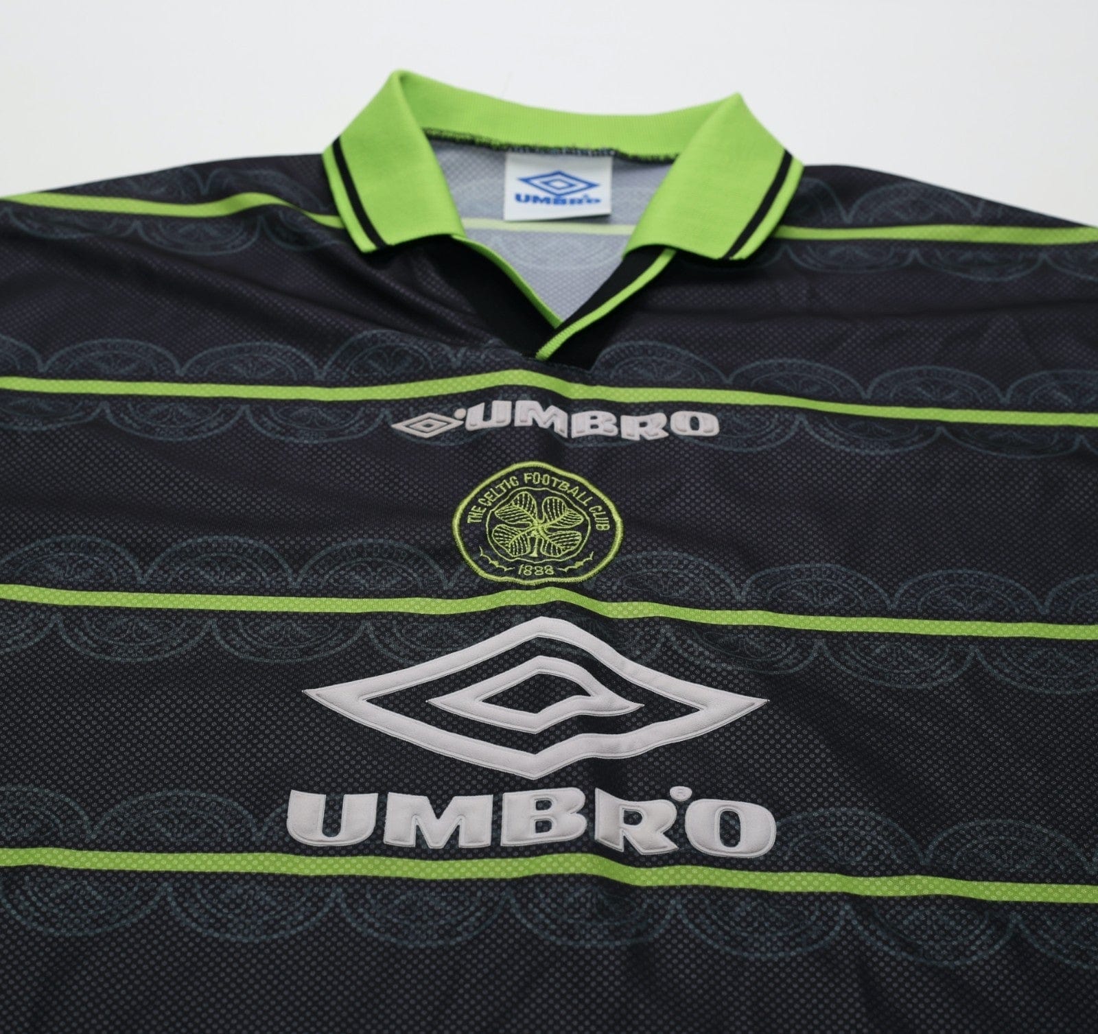 1998/99 LARSSON #7 Celtic Vintage Umbro Away Football Shirt (M)