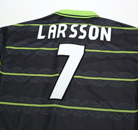 1998/99 LARSSON #7 Celtic Vintage Umbro Away Football Shirt (M)