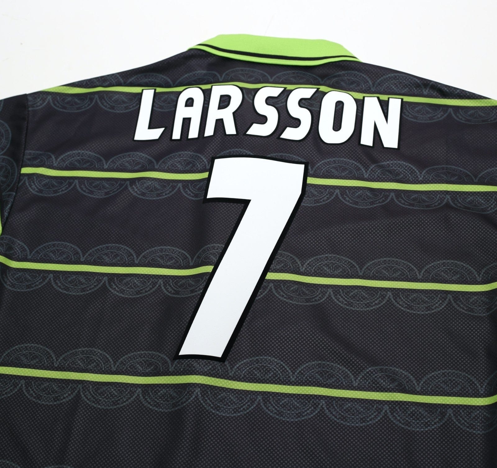 1998/99 LARSSON #7 Celtic Vintage Umbro Away Football Shirt (M)