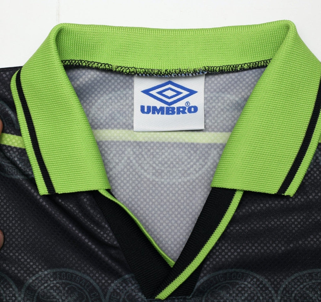 1998/99 LARSSON #7 Celtic Vintage Umbro Away Football Shirt (M)