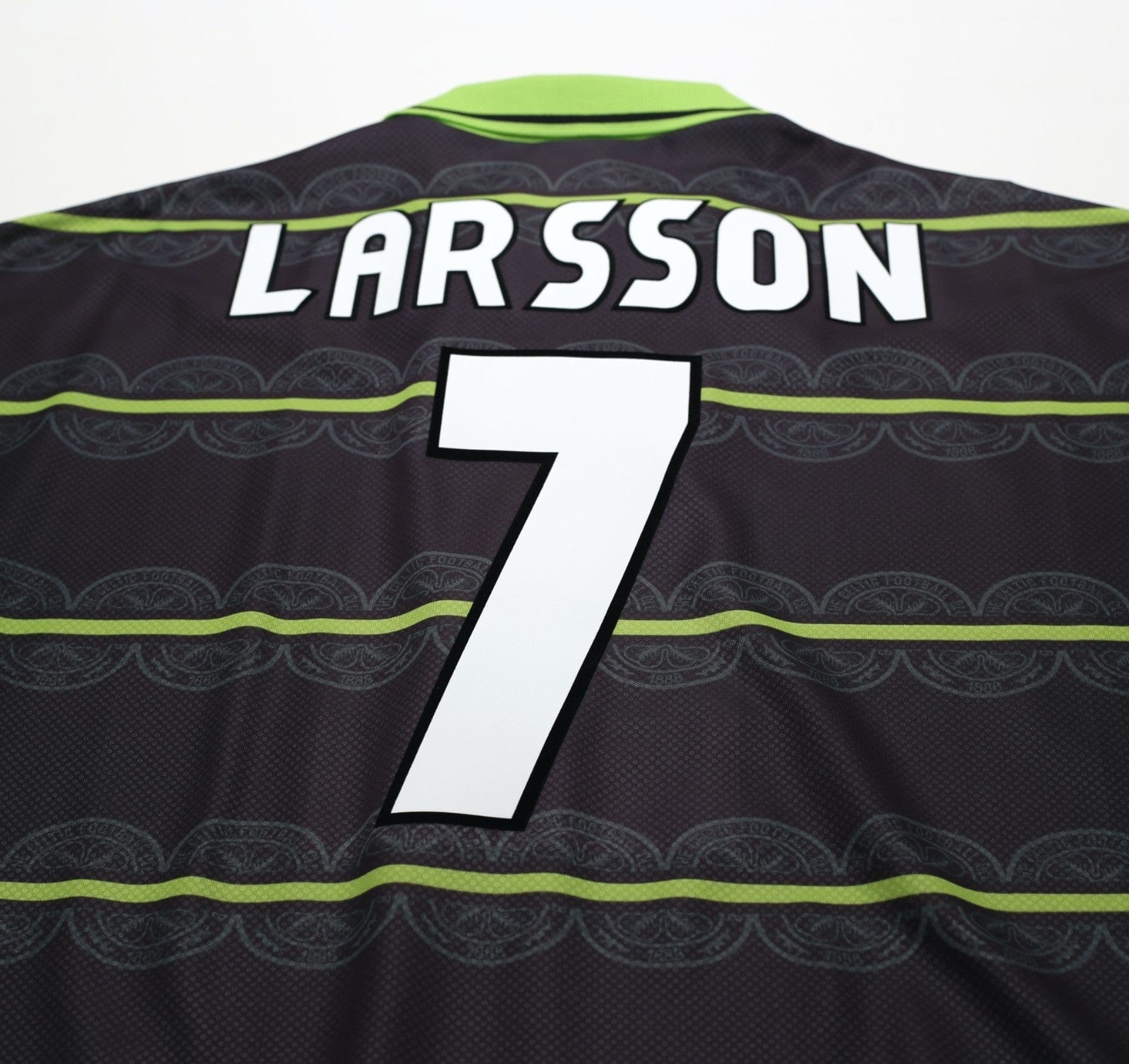 1998/99 LARSSON #7 Celtic Vintage Umbro Away Football Shirt (XL)