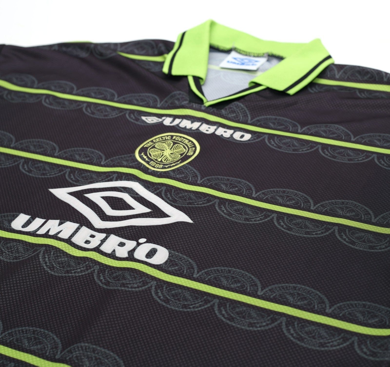 1998/99 LARSSON #7 Celtic Vintage Umbro Away Football Shirt (XL)