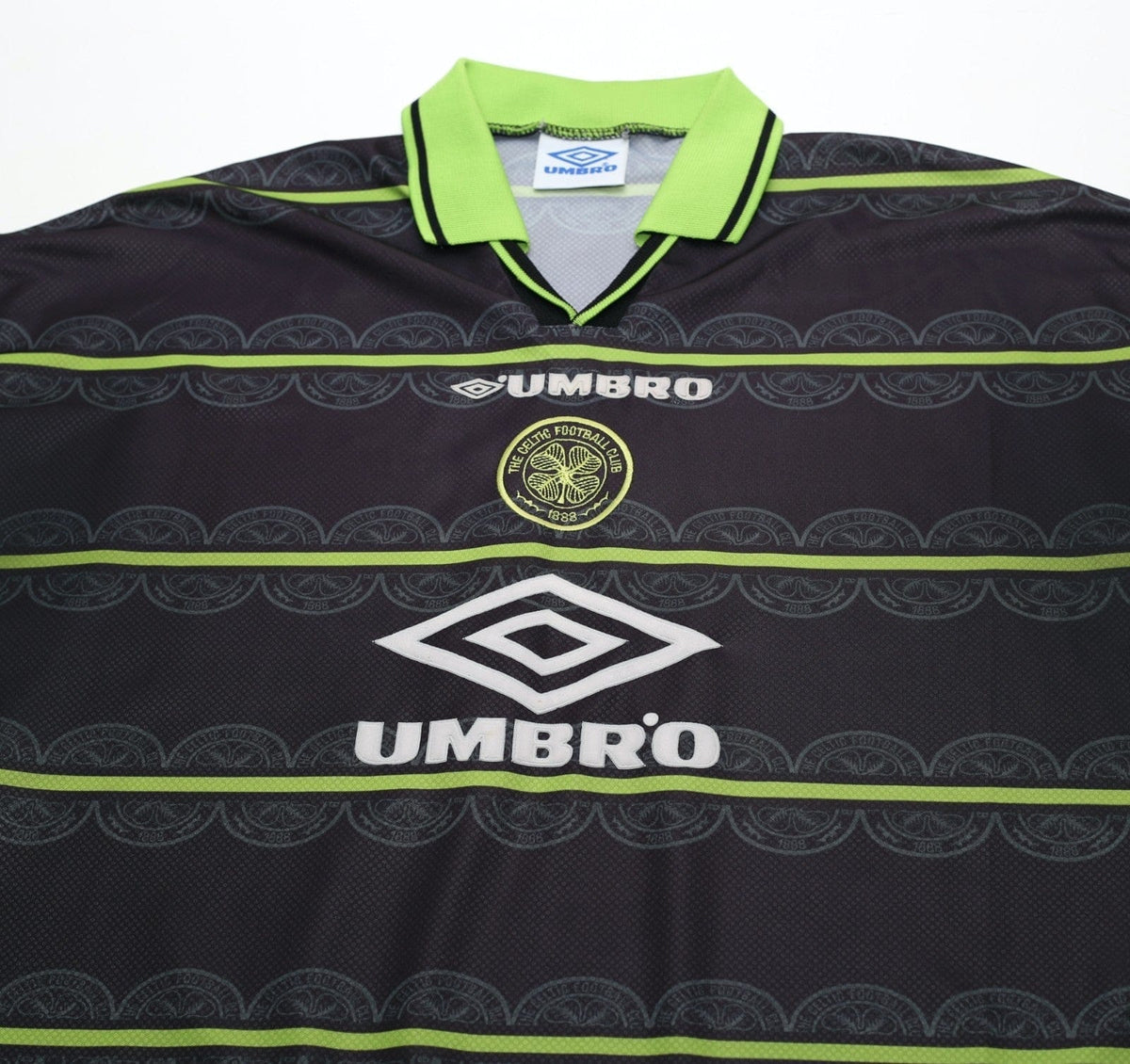 1998/99 LARSSON #7 Celtic Vintage Umbro Away Football Shirt (XL)