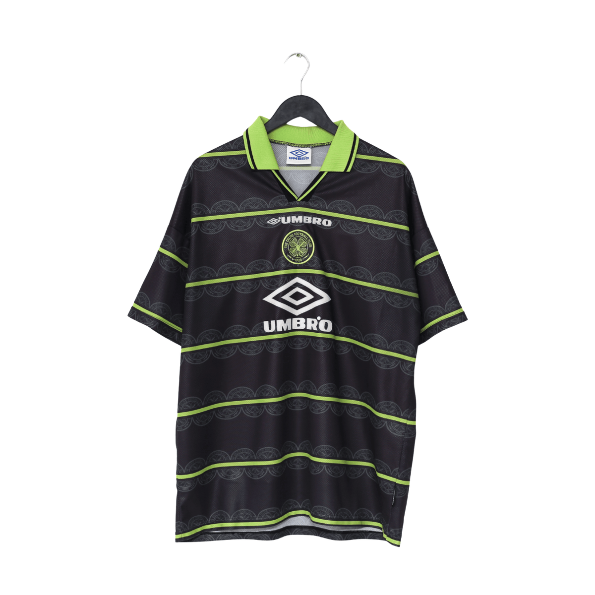 1998/99 LARSSON #7 Celtic Vintage Umbro Away Football Shirt (XL)