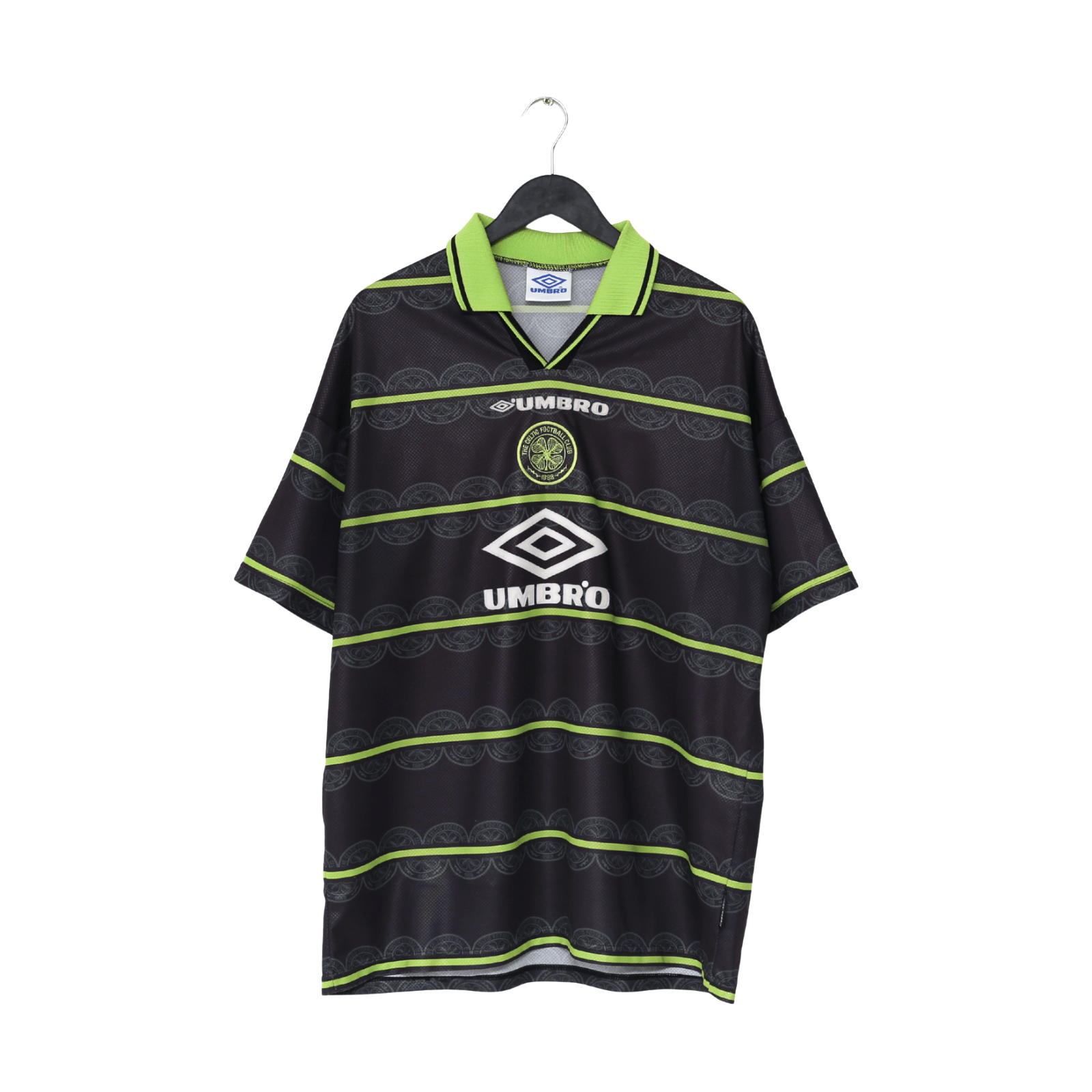 1998/99 LARSSON #7 Celtic Vintage Umbro Away Football Shirt (XL)