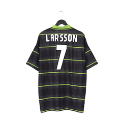 1998/99 LARSSON #7 Celtic Vintage Umbro Away Football Shirt