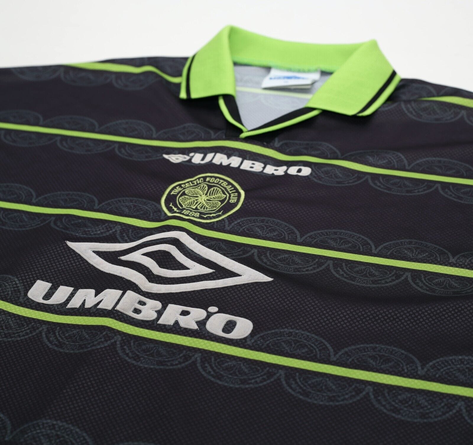 1998/99 LARSSON #7 Celtic Vintage Umbro Away Football Shirt