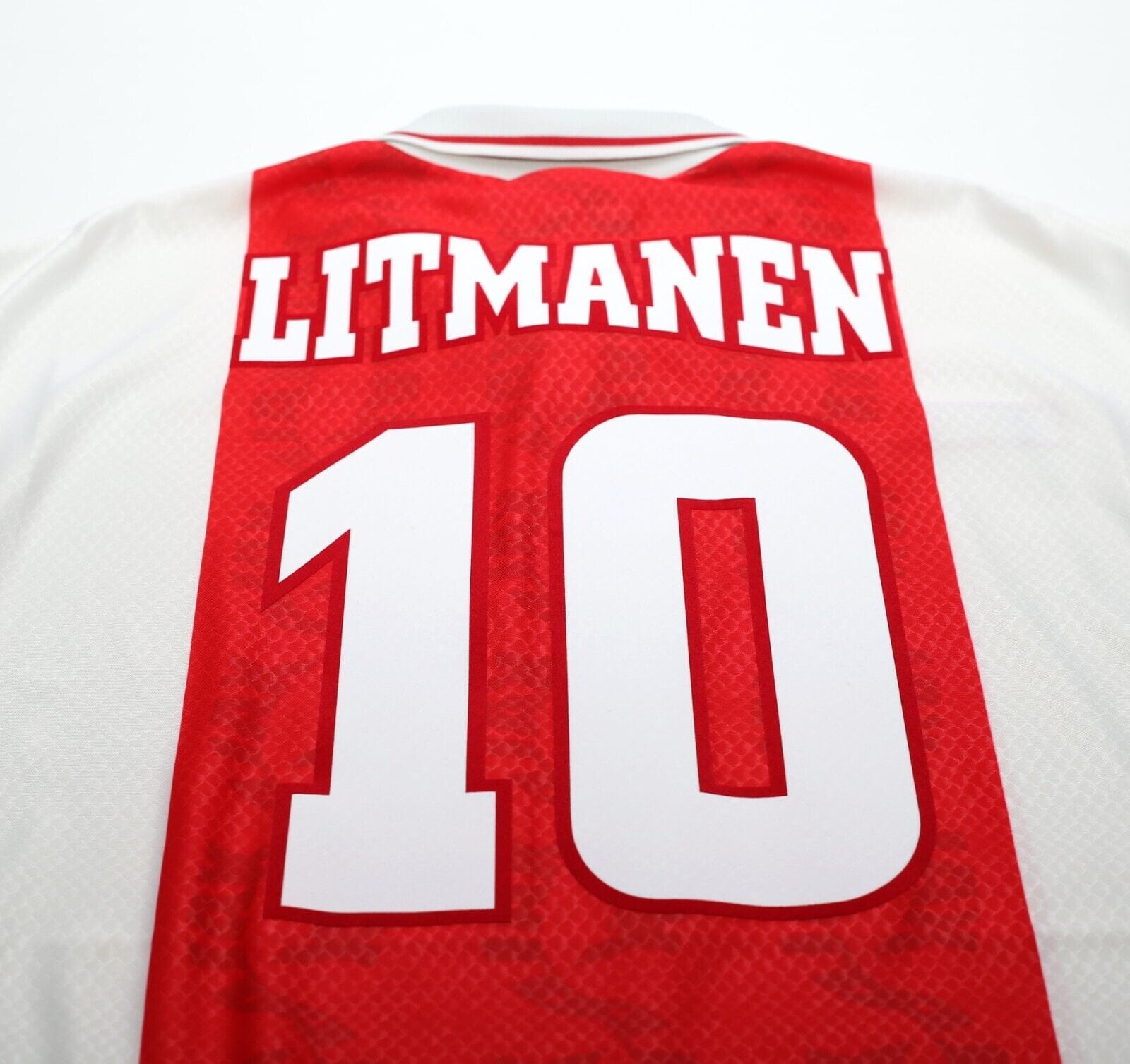 1998/99 LITMANEN #10 Ajax Vintage Umbro Home Football Shirt (M) Finland