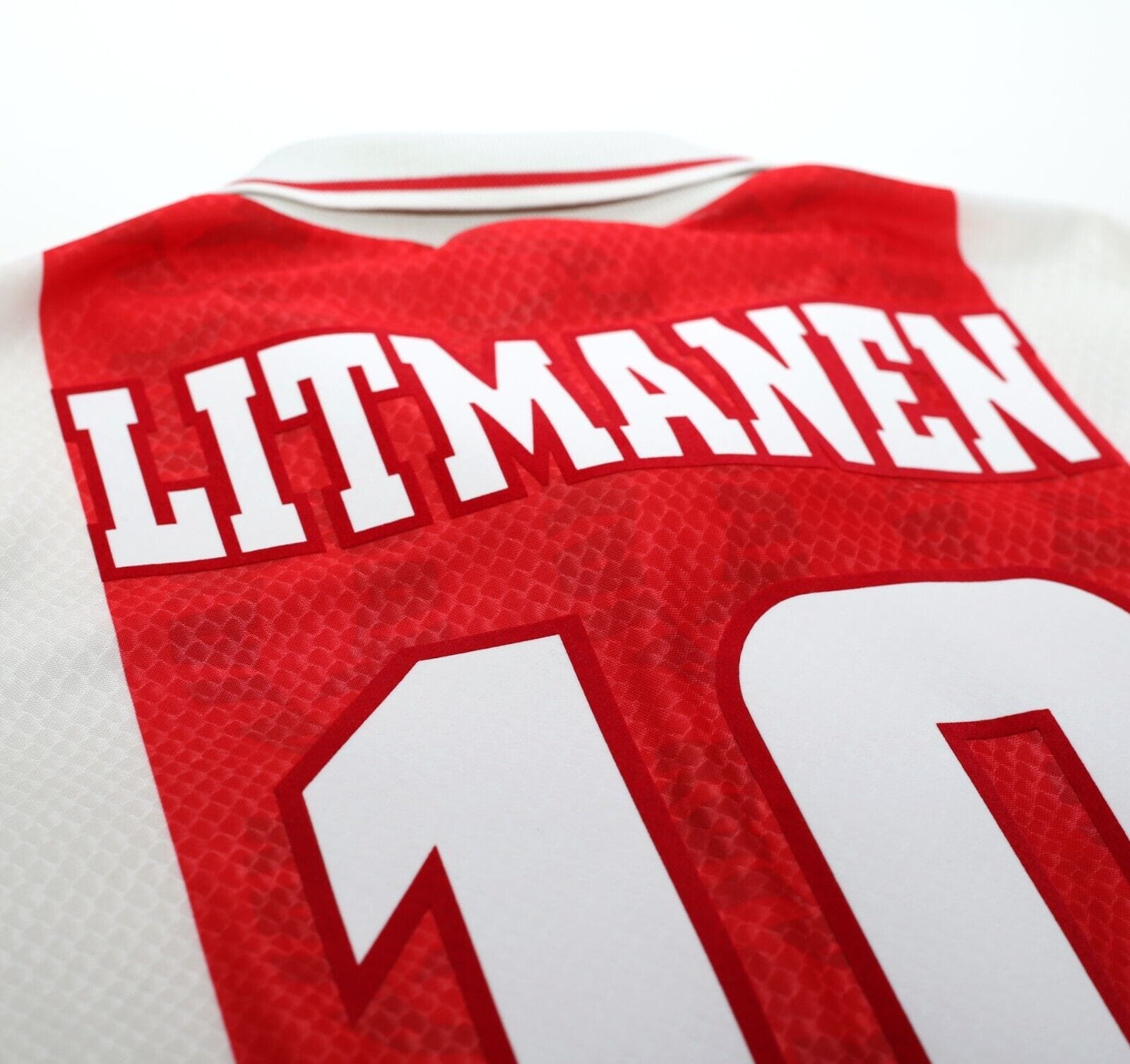 1998/99 LITMANEN #10 Ajax Vintage Umbro Home Football Shirt (M) Finland